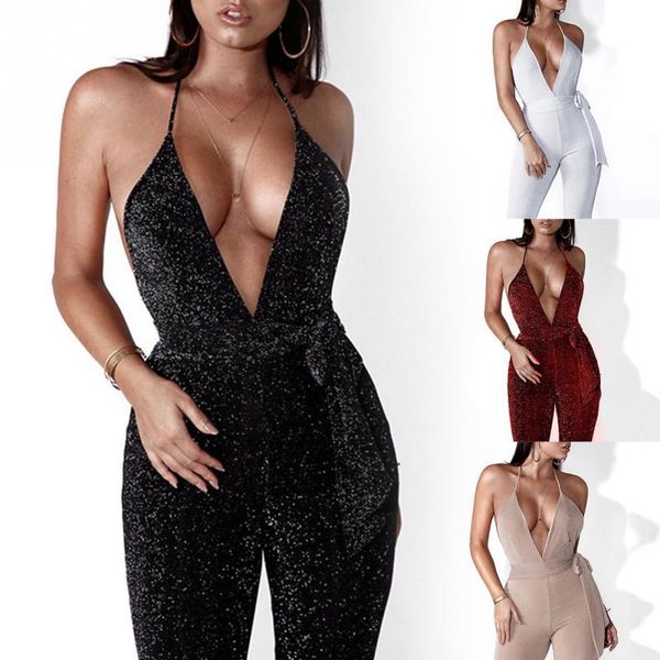 women's jumpsuits & rompers fashion women solid color halter sleeveless deep-v jumpsuit, Black;white
women's jumpsuits & rompers fashion women solid color halter sleeveless deep-v jumpsuit, Black;white