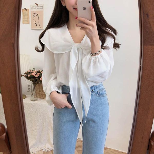 women's blouses & shirts s-xl long sleeve chiffon femme casual solid women summer loose plus size female vetement, White
women's blouses & shirts s-xl long sleeve chiffon femme casual solid women summer loose plus size female vetement, White