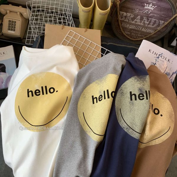 women's t-shirt short female summer dress 2021 korean ins chic simple smile student loose half sleeve clothes eawq, White
women's t-shirt short female summer dress 2021 korean ins chic simple smile student loose half sleeve clothes eawq, White