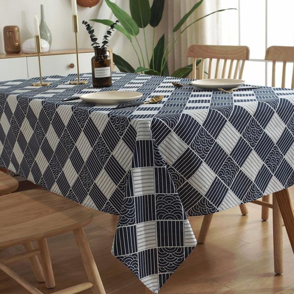 table cloth japanese style retro wave pattern cotton and linen tablecloth blue geometric lattice printed coffee pendant tea pad
table cloth japanese style retro wave pattern cotton and linen tablecloth blue geometric lattice printed coffee pendant tea pad