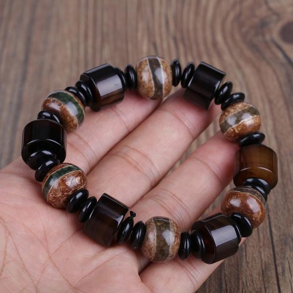 other bracelets glossy round cylinder brown black onyx semi precious stone beads beaded tibetan buddhism energy bracelet for man, Golden;silver
other bracelets glossy round cylinder brown black onyx semi precious stone beads beaded tibetan buddhism energy bracelet for man, Golden;silver