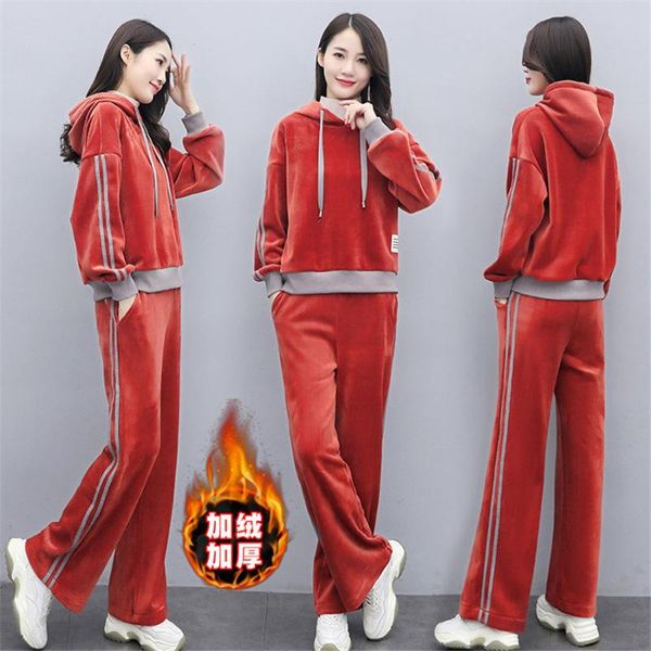women's tracksuits autumn velvet women tracksuit casual hoodies and wide leg pants streetwear matching suit fashion sweatshirt set 2021, Gray
women's tracksuits autumn velvet women tracksuit casual hoodies and wide leg pants streetwear matching suit fashion sweatshirt set 2021, Gray