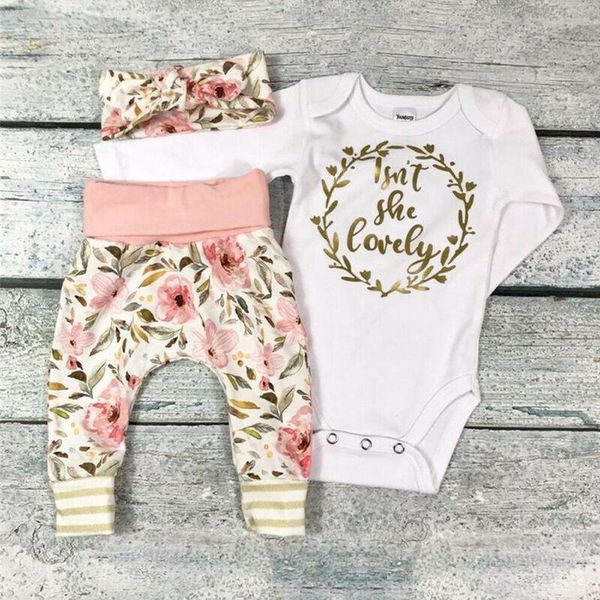 clothing sets born baby girl clothes romper jumpsuit floral pants headband outfits, White
clothing sets born baby girl clothes romper jumpsuit floral pants headband outfits, White