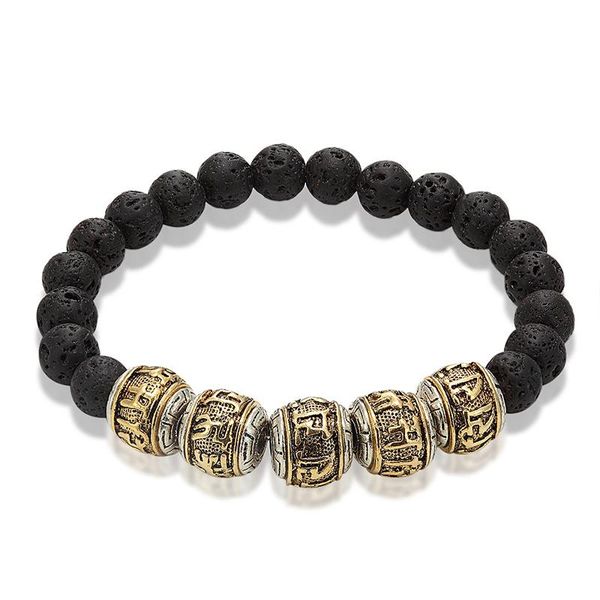 tibetan buddhism alloy volcanic stone bracelet men's six-character mantra om mani padme hum metal amulet beads women link, chain, Black
tibetan buddhism alloy volcanic stone bracelet men's six-character mantra om mani padme hum metal amulet beads women link, chain, Black