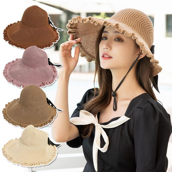 wide brim hats summer for women knitted breathable foldable sun hat with bow protection sunshade ruffle beach cap travel wholesale, Blue;gray
wide brim hats summer for women knitted breathable foldable sun hat with bow protection sunshade ruffle beach cap travel wholesale, Blue;gray