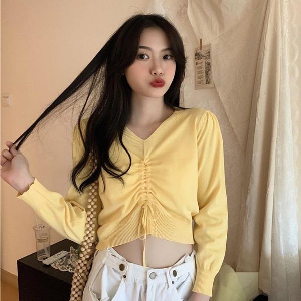 women's t-shirt v-neck autumn style knitted long sleeve korean clothes tees clothing t shirts fashion brand ladies crop top, White
women's t-shirt v-neck autumn style knitted long sleeve korean clothes tees clothing t shirts fashion brand ladies crop top, White