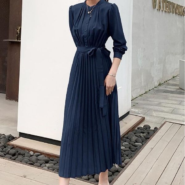 casual dresses long sleeve pleated dress slim waist female japanese korean fandom women elegant autumn, Black;gray
casual dresses long sleeve pleated dress slim waist female japanese korean fandom women elegant autumn, Black;gray