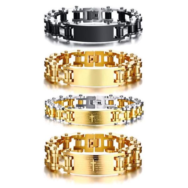 men's gold tone heavy bicycle chain link id bracelet for men stainless steel bike wristband braslet male jewelry gift 23.5cm link,, Black
men's gold tone heavy bicycle chain link id bracelet for men stainless steel bike wristband braslet male jewelry gift 23.5cm link,, Black