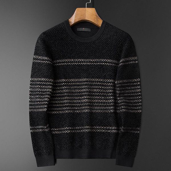men's sweaters autumn winter male luxury round collar keep warm stripe casual mens fashion slim fit man 3xl, White;black
men's sweaters autumn winter male luxury round collar keep warm stripe casual mens fashion slim fit man 3xl, White;black