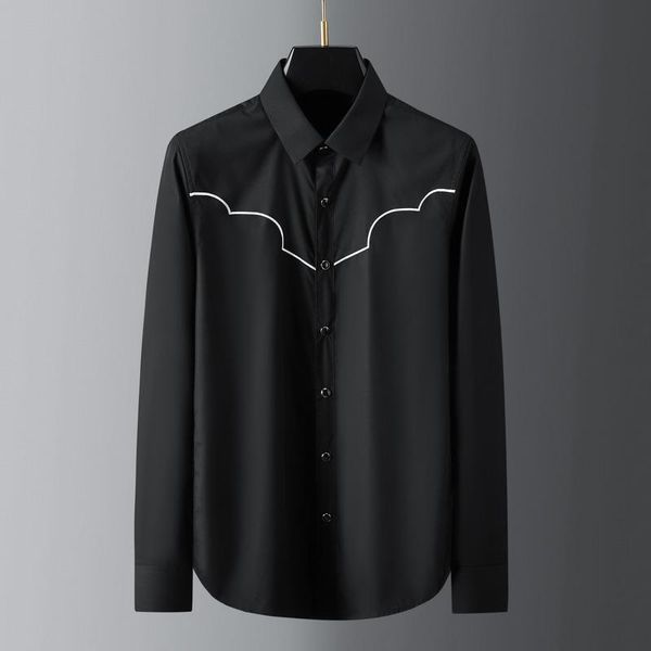 men's casual shirts embroidery for autumn long sleeve slim business formal dress shirt social party blouse men clothing, White;black
men's casual shirts embroidery for autumn long sleeve slim business formal dress shirt social party blouse men clothing, White;black