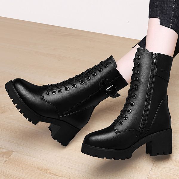 boots mid-calf platform brand genuine leather for woman lace up chunky out sole women winter shoes n0024 8myi, Black
boots mid-calf platform brand genuine leather for woman lace up chunky out sole women winter shoes n0024 8myi, Black