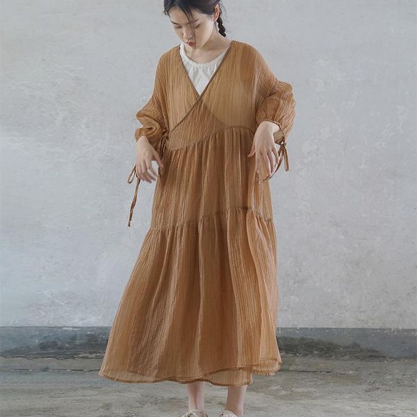 casual dresses scuwlinen 2021 women artsy spring summer dress vintage french style v-neck puff sleeve lacing loose long tencel cardigan p372, Black;gray
casual dresses scuwlinen 2021 women artsy spring summer dress vintage french style v-neck puff sleeve lacing loose long tencel cardigan p372, Black;gray