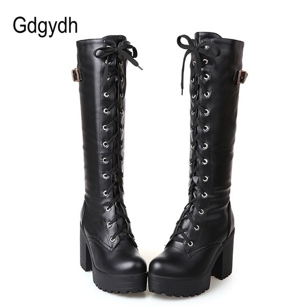 gdgydh spring autumn lacing knee high boot fashion white square heel woman leather shoes winter pu large size 43 211105, Black
gdgydh spring autumn lacing knee high boot fashion white square heel woman leather shoes winter pu large size 43 211105, Black