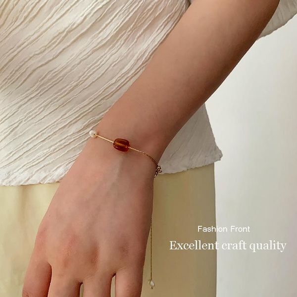 link, chain gaku korean -selling design acrylic pearl bracelet temperament contrast simple ins wind net red accessories, Black
link, chain gaku korean -selling design acrylic pearl bracelet temperament contrast simple ins wind net red accessories, Black