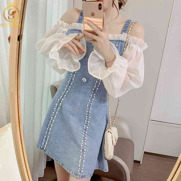casual dresses 2021 arrival off shoulder mini summer robe women long sleeve beaded denim vestidos ow6k, Black;gray
casual dresses 2021 arrival off shoulder mini summer robe women long sleeve beaded denim vestidos ow6k, Black;gray
