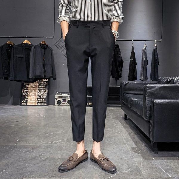 men's suits & blazers spring autumn fashion korean style solid outwear business suit trousers male casual loose straight pants s33, White;black
men's suits & blazers spring autumn fashion korean style solid outwear business suit trousers male casual loose straight pants s33, White;black
