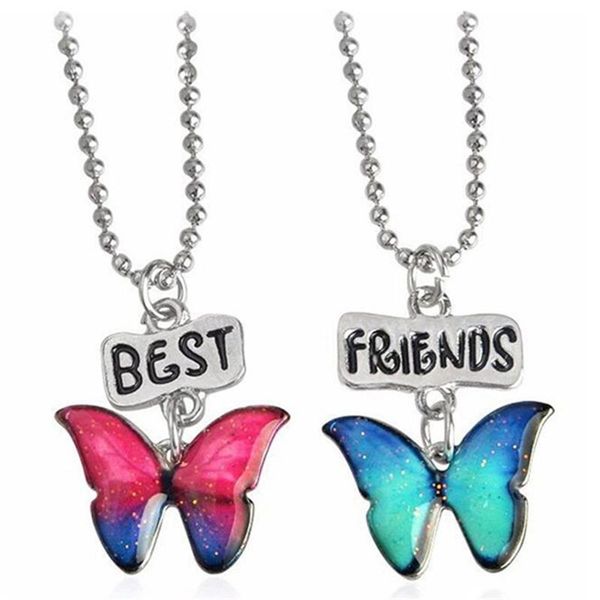 chains 2pcs colored butterfly necklace friend for children girl cute cartoon choker fashion jewelry accessories, Silver
chains 2pcs colored butterfly necklace friend for children girl cute cartoon choker fashion jewelry accessories, Silver