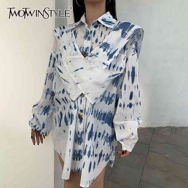 print casual shirt for women lapel collar long sleeve single breasted hit color blouses female summer clothing 210524, White
print casual shirt for women lapel collar long sleeve single breasted hit color blouses female summer clothing 210524, White