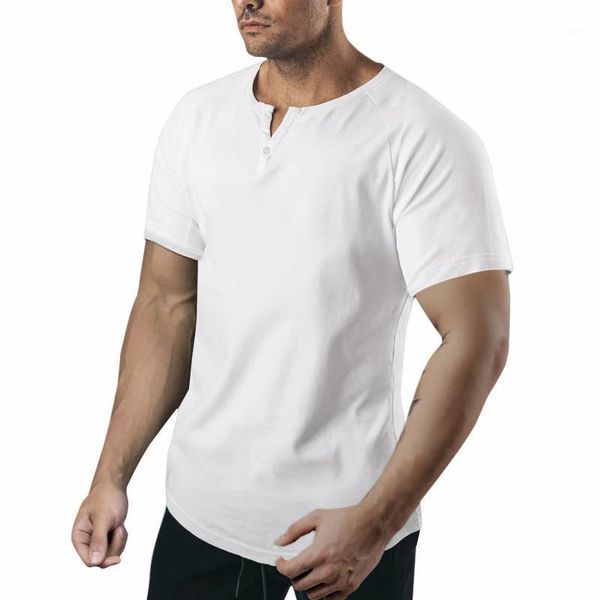 short-sleeved t-shirt men's sports trend solid color spring and summer slim fitness t-shirts, White;black
short-sleeved t-shirt men's sports trend solid color spring and summer slim fitness t-shirts, White;black