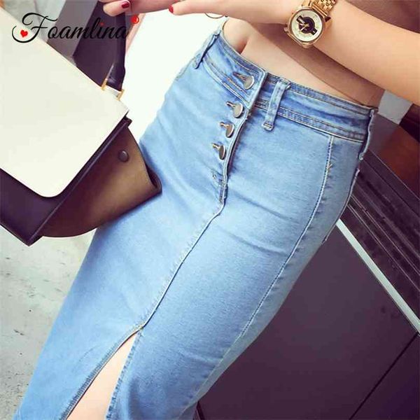 elegant high waist jeans skirt women summer pencil s stretch buttons front split casual girls denim 210603, Black
elegant high waist jeans skirt women summer pencil s stretch buttons front split casual girls denim 210603, Black