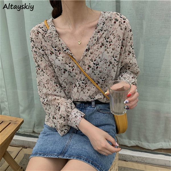blouse women v-neck lovely all-match vintage floral summer autumn popular ladies shirts elegant simple womens and blouses x0521, White
blouse women v-neck lovely all-match vintage floral summer autumn popular ladies shirts elegant simple womens and blouses x0521, White