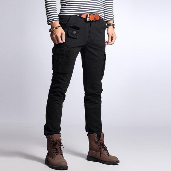 men's pants men spring fashion military style camouflage cargo multi-pocket male slim fit casual straight trousers outdoor safari pant, Black
men's pants men spring fashion military style camouflage cargo multi-pocket male slim fit casual straight trousers outdoor safari pant, Black