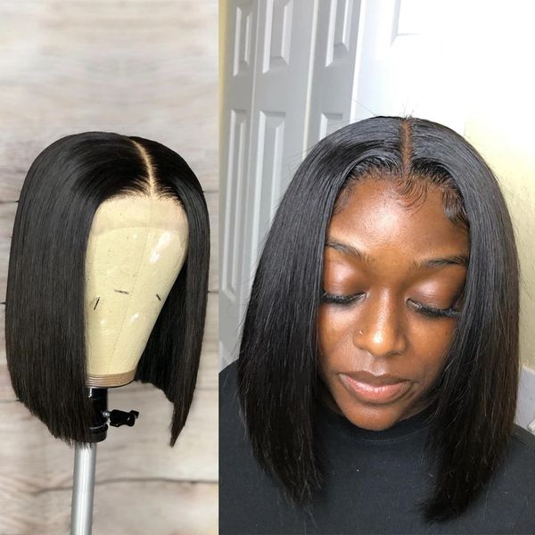 4x4 short bob lace front closure wigs with babyhair bleached knots silky straight pre plucked natural hairline brazilian virgin human hair w, Black;brown
4x4 short bob lace front closure wigs with babyhair bleached knots silky straight pre plucked natural hairline brazilian virgin human hair w, Black;brown