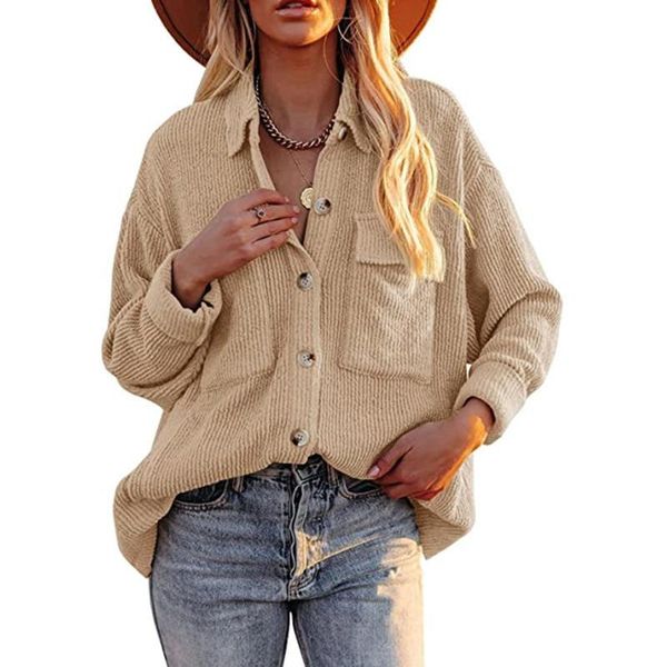 women's jackets 2021 women autumn corduroy jacket overshirt solid color for single-breasted coat female #t3g, Black;brown
women's jackets 2021 women autumn corduroy jacket overshirt solid color for single-breasted coat female #t3g, Black;brown