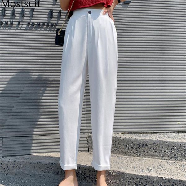 women's pants & capris 2021 summer thin korean cotton linen harem trousers women button solid casual fashion female ankle-length, Black;white
women's pants & capris 2021 summer thin korean cotton linen harem trousers women button solid casual fashion female ankle-length, Black;white
