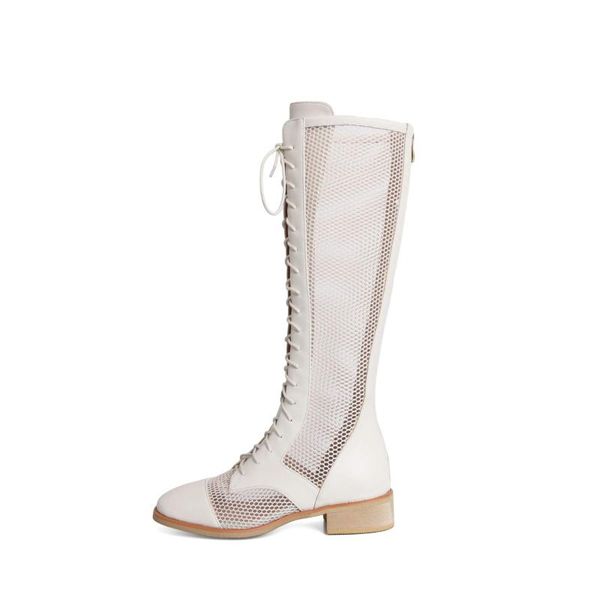 spring summer season genuine leather air mesh round toe med heel high fashion young lady zipper thigh boots l90, Black
spring summer season genuine leather air mesh round toe med heel high fashion young lady zipper thigh boots l90, Black