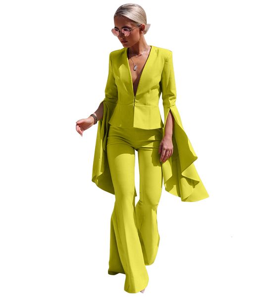 est autumn spring bell sleeves women two piecs suits fashion office lady v neck blazer coat and flare pants elegant outfits, White
est autumn spring bell sleeves women two piecs suits fashion office lady v neck blazer coat and flare pants elegant outfits, White