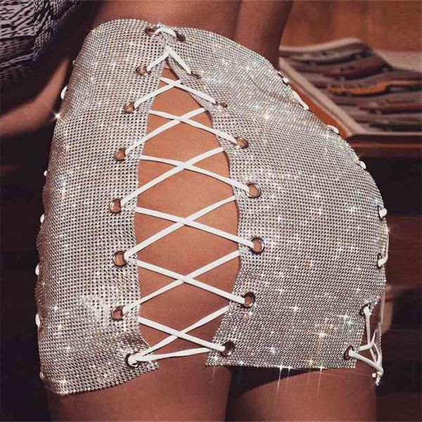 luxury glitter metal crystal diamonds skirt hollow out lace up clubwear nightclub mini skirt 210621, Black
luxury glitter metal crystal diamonds skirt hollow out lace up clubwear nightclub mini skirt 210621, Black