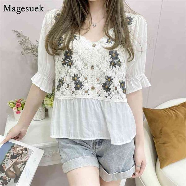 korean chic crochet embroidery chiffon shirt woman short sleeve loose knitted summer women hollow solid female blouse 14123 210512, White
korean chic crochet embroidery chiffon shirt woman short sleeve loose knitted summer women hollow solid female blouse 14123 210512, White