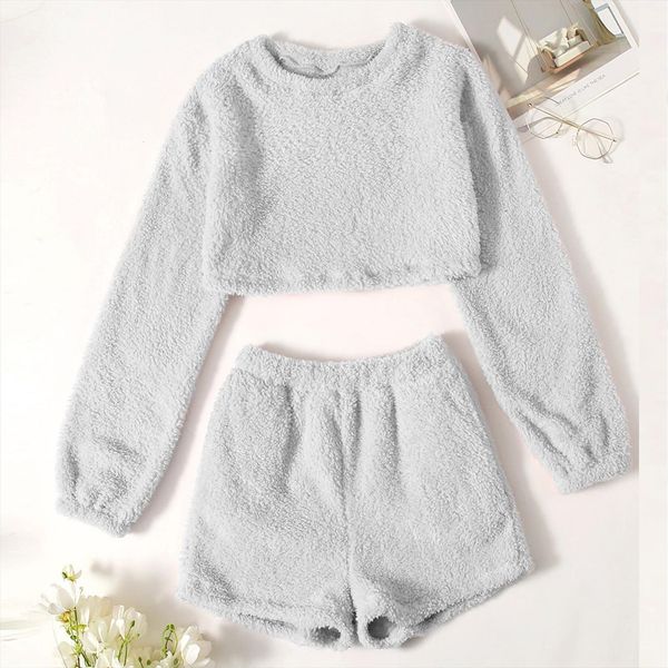 winter warm pajamas suit solid womens sleepwears long sleeve o neck pullover pijama sets leisure shorts set pyjamas women, Black;red
winter warm pajamas suit solid womens sleepwears long sleeve o neck pullover pijama sets leisure shorts set pyjamas women, Black;red