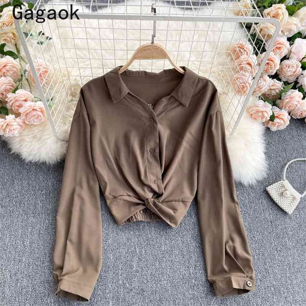 women blouse spring autumn solid shirt sleeve short navel shirts loose casual simple wild fashion korean blouses 210531, White
women blouse spring autumn solid shirt sleeve short navel shirts loose casual simple wild fashion korean blouses 210531, White