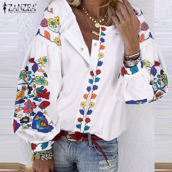 women's blouses & shirts bohemian floral printed blouse zanzea women long sleeve buttons casual spring blusas femme robe work plus siz, White
women's blouses & shirts bohemian floral printed blouse zanzea women long sleeve buttons casual spring blusas femme robe work plus siz, White