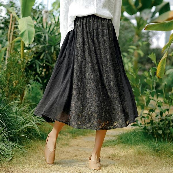 fairynatural ladies retro lace skirts black high waist 2021 spring loose hollow out pleated patchwork
fairynatural ladies retro lace skirts black high waist 2021 spring loose hollow out pleated patchwork