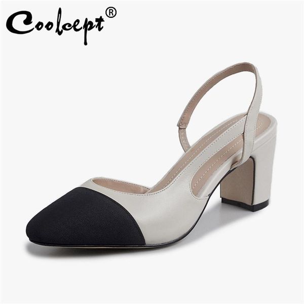 coolcept size 33-42 real leather women high heel sandals fashion mixed color summer shoes woman office daily lady footwear dress, Black
coolcept size 33-42 real leather women high heel sandals fashion mixed color summer shoes woman office daily lady footwear dress, Black