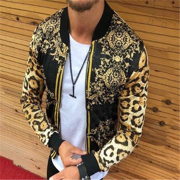 european and american spring men's clothing slim leopard print round neck casual jacket clothes jackets, Black;brown
european and american spring men's clothing slim leopard print round neck casual jacket clothes jackets, Black;brown
