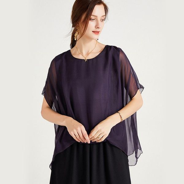 women's blouses & shirts silk shirt 2021 summer bat sleeves loose slim fashion before short after long mulberry t women bl210017, White
women's blouses & shirts silk shirt 2021 summer bat sleeves loose slim fashion before short after long mulberry t women bl210017, White