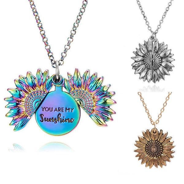sunflower locket engraved pendant necklace you are my sunshine lettering sun flower jewelry for women men chains, Silver
sunflower locket engraved pendant necklace you are my sunshine lettering sun flower jewelry for women men chains, Silver