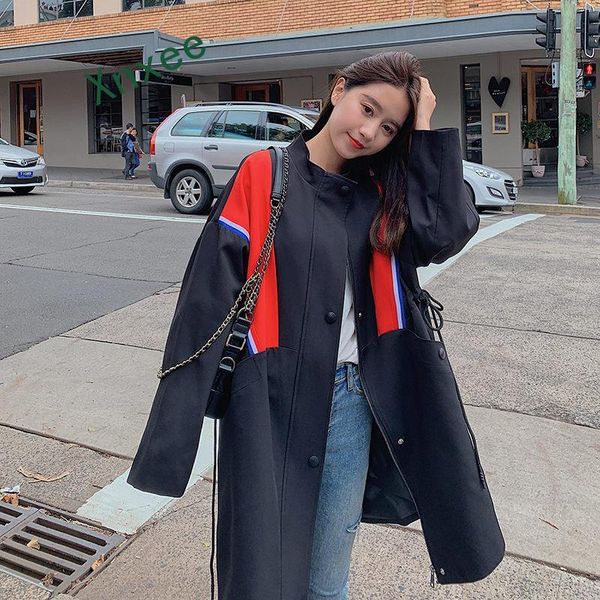 women's trench coats xnxee spliced hit color fashion casual coat women autumn drawstring straight loose basic outerwear, Tan;black
women's trench coats xnxee spliced hit color fashion casual coat women autumn drawstring straight loose basic outerwear, Tan;black