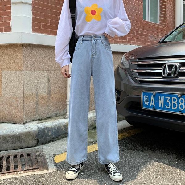 women's jeans zosol 2021 style high-waisted slimming loose pants light color washing drape, Blue
women's jeans zosol 2021 style high-waisted slimming loose pants light color washing drape, Blue