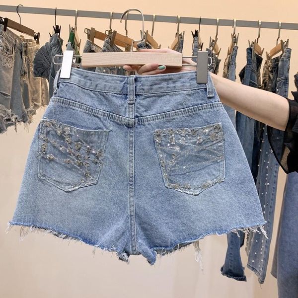 women's shorts boyfriend sequin patchwork denim female high waist ripped hole tassel short trousers for women plus size 2021 fashion, White;black
women's shorts boyfriend sequin patchwork denim female high waist ripped hole tassel short trousers for women plus size 2021 fashion, White;black