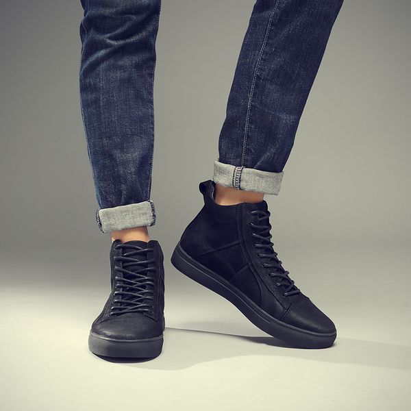 autumn and winter fashion leather shoes sports casual shoes plus size mens shoes british high mens, Black
autumn and winter fashion leather shoes sports casual shoes plus size mens shoes british high mens, Black