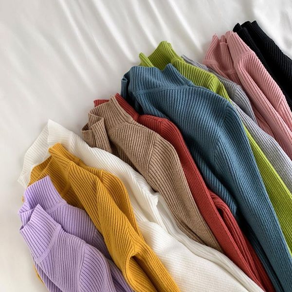 women's sweaters 2021 autumn winter sweater women long sleeve turtleneck pullovers knitted chic woman clothes female casual, White;black
women's sweaters 2021 autumn winter sweater women long sleeve turtleneck pullovers knitted chic woman clothes female casual, White;black