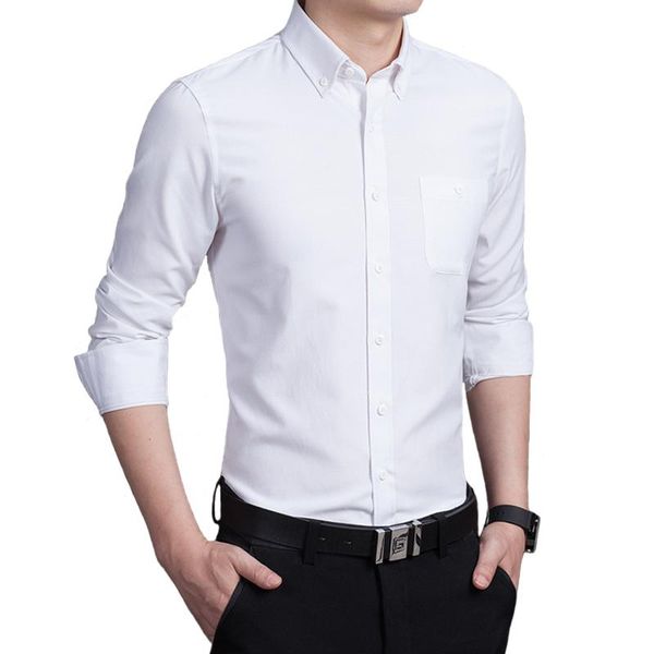 men's dress shirts slim fit long sleeve for mens business clothing solid color button up blouse -5xl plus size male, White;black
men's dress shirts slim fit long sleeve for mens business clothing solid color button up blouse -5xl plus size male, White;black