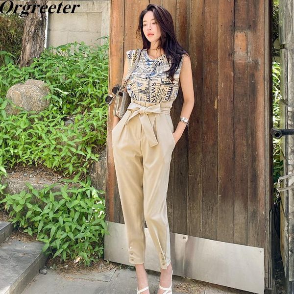 women's two piece pants arrival ol two-piece suit female 2021 summer korean temperament letter print chiffon shirt lace-up pencil suits, White
women's two piece pants arrival ol two-piece suit female 2021 summer korean temperament letter print chiffon shirt lace-up pencil suits, White