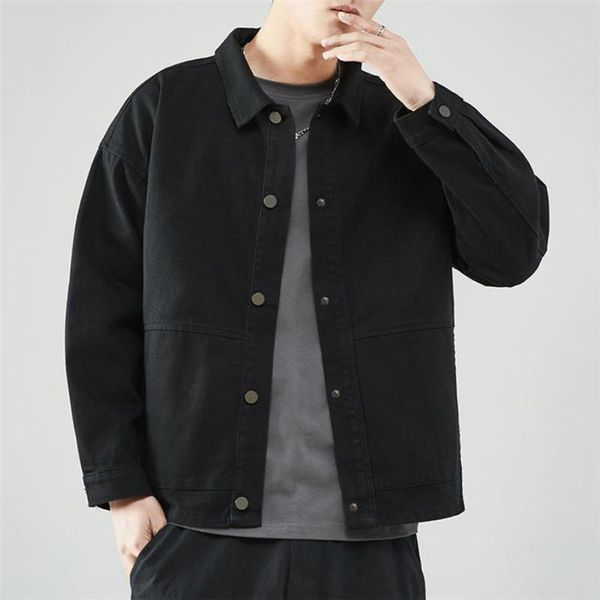 men's jackets for men 2021 fashion turn-down collar coats casual street style solid single breasted outerwear spring autumn male, Black;brown 
men's jackets for men 2021 fashion turn-down collar coats casual street style solid single breasted outerwear spring autumn male, Black;brown