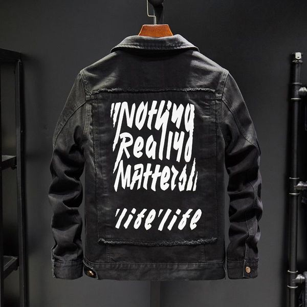 men's jackets classic slim denim jacket male washed black fashion letter print jean coat autumn outerwear skinny boy trend hip-hop stre, Black;brown
men's jackets classic slim denim jacket male washed black fashion letter print jean coat autumn outerwear skinny boy trend hip-hop stre, Black;brown